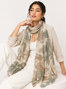 Fashion Women Floral Shawl Viscose Hijab Soft Lightweight Long Scarf Muslim <b>Head</b> <b>Wrap</b> Premium Modest Wear Scarf - Product Image 1
