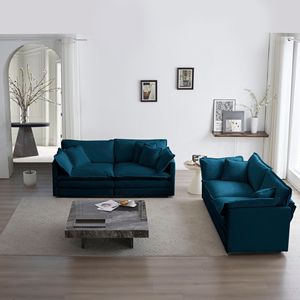 Set Divano Imbottito a 2 Posti 2+2 Sedute per Casa, Ufficio, Salotto, Soggiorno con 2 Pezzi - Product Image 2