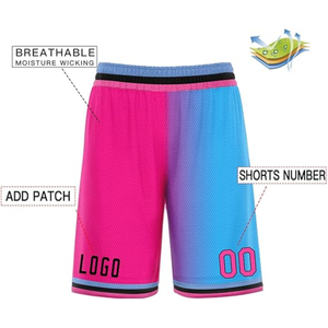 กางเกงบาสเก็ตบอลชายแบบ Color Block พิมพ์ลาย Sublimation แห้งเร็ว สไตล์สปอร์ต เอวยางยืด ผ้าตาข่าย ดีไซน์ไล่เฉดสี - Product Image 3