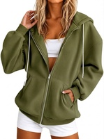Damen Dicker Winter-Strickcardigan mit Kapuze, Langen Ärmeln und Reißverschluss