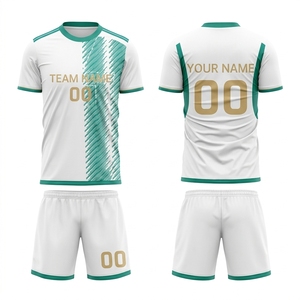 Wholesale New Design <b>Personalised</b> Soccer Uniform 100% Polyester Breathable Mesh Half Sleeve O-Neck Unisex Soccer Apparel for - Product Image 1