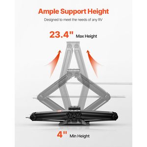 Set di 4 Martinetti a Forbice Stabilizzatori per Camper, Resistenti, Capacità 5000 Libbre, con Manovella 4-23.4 per Componenti e Sistemi RV - Product Image 3