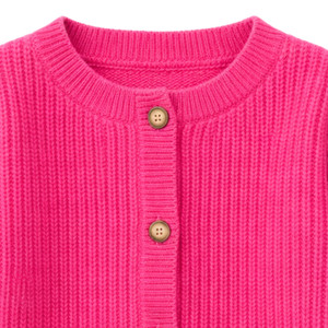 Cárdigan de punto rosa intenso para bebé, suéter de algodón suave de manga larga con botones al frente para recién nacidos, bebés y niñas pequeñas - Product Image 6
