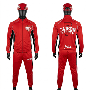 ชุดวอร์มบาสเก็ตบอลชาย ผ้าถักโพลีเอสเตอร์คุณภาพสูง 230 GSM สีส้ม แต่งแถบสีกรมท่า ปักลายปักแบบกำหนดเอง - Product Image 4