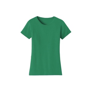 Women's Summer Solid Eco-Friendly Slim Fit Round Neck Short-Sleeved Breathable Knitted Hip Hop Workout T-Shirt - Product Image 1