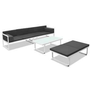 Conjunto de Sofás de Jardín en Blanco y Negro - Product Image 3