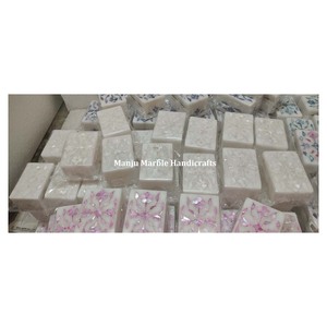 กล่องของขวัญแต่งงานหินอ่อนสีขาวทำมือพร้อมดีไซน์ดอกไม้กล่องแหวนขนาด4x3นิ้วขนาด10x7.5ซม. ฝังมุกกล่อง - Product Image 4