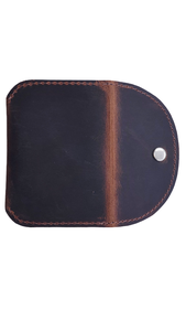 Handmade Genuine Leather Coin Purse Panelled Design Snap Closure Minimalist <b>Wallet</b> Unisex Daily Use - Product Image 6