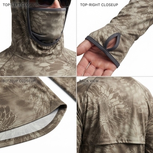 เสื้อฮู้ดดี้กันแดดลายพราง Kryptek Typhon แบบ OEM สำหรับตกปลา UPF 50+ พร้อมผ้าคลุมหน้าแบบ Tactical เสื้อเชิ้ตน้ำหนักเบาสำหรับการล่าสัตว์และกิจกรรมกลางแจ้ง - Product Image 4