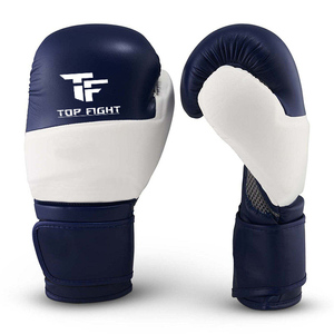 Gants de boxe en cuir de qualité supérieure à prix abordable, avec patchs élégants, à lacets, pour la compétition - Product Image 4