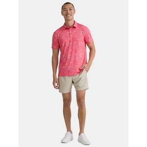 Camisa de Golf de Manga Corta para Hombre, Roja, con Estampado por Transferencia Térmica, Tejido Transpirable, Logotipo Frontal, Poliéster/Algodón 180g - Product Image 5