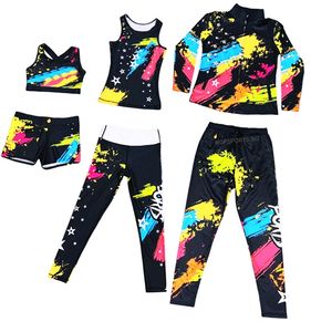 Ropa de Práctica de Baile, Diseño Personalizado, Ropa Deportiva para Animadoras, Conjuntos Completos de Camisetas sin Mangas y Pantalones Cortos - Product Image 3