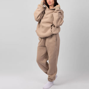 Ensemble de survêtement athlétique d'hiver réversible pour femmes, deux pièces, coupe-vent, polyester/coton haute élasticité, vêtements de sport hip-hop - Product Image 1