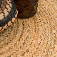 Set de table pliable en jute et herbe de mer, fait main, motif uni, imperméable, épaisseur moyenne, écologique, tissé, pour la maison et la restauration
