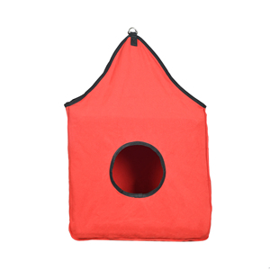 Premium Horse Hay Bag Red Round Opening <b>Canvas</b> Slow Feeder Durable Hanging Stable Feeding Bag for Travel Trailer Use - Product Image 2