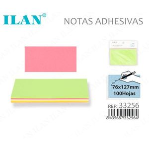 Ilan Foglietti Adesivi 76x127mm 100 Fogli Colori Assortiti - Product Image 1