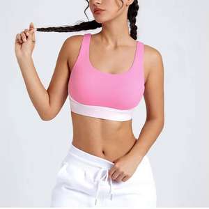 Soutien-gorge de sport pour femmes de couleur contrastée à soutien élevé Yoga Running réglable Fitness Top - Product Image 4