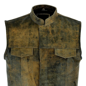 Best Sale Custom Made Design Top Selling Wholesale Leather <b>Vests</b> Breathable Customized Good Quality Leather <b>Vest</b> - Product Image 6