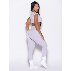 Conjunto de Leggings y Top Deportivo para Mujer, Talla Grande, Color Lila Galáctico, Marca OEM, con Bolsillos, 2 Piezas, Cintura Alta, para Yoga y Ejercicio - Product Image 5