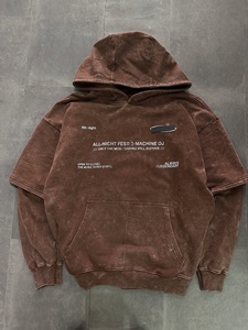 Wholesale Heavyweight Vintage Wash Layered <b>Hoodie</b> Custom Drop Shoulder Fake Two-Piece Heavy Cotton Graphic <b>Festival</b> Streetwear - Product Image 4