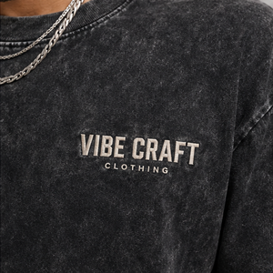 Camiseta Oversize Tie Dye para Hombre Vibe Craft, Manga Corta, Cuello Redondo, Estilo Urbano, Algodón Jersey Transpirable, Estampado de Letras Negras - Product Image 6