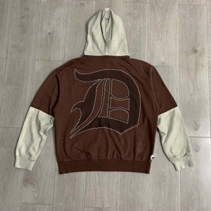 Sudadera con capucha estampada Emotion para hombre, estilo urbano oversize, con cremallera, venta al por mayor, patrón en blanco y negro, tejido de poliéster, estilo otoñal - Product Image 4