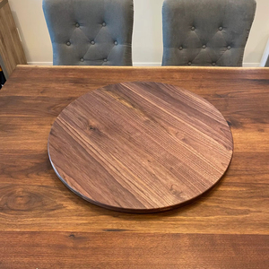 Wood Double Tier Rotating Tray Smooth-Spin Lazy Susan for Tabletop <b>Spice</b> Serving - Product Image 1
