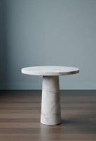 Table d'appoint en marbre massif faite à la main |   Table d'appoint ronde moderne sur piétement