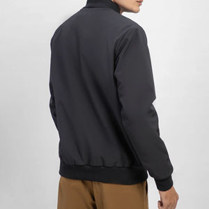 Sports Style Black Bomber <b>Jacket</b> Zipper <b>Long</b> Sleeve <b>Men's</b> Anti-UV Windproof Quick Dry 100% Polyester in Best Quality - Product Image 4