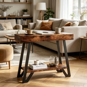 Consolle in Stile Industriale con Piedini Regolabili, Design Moderno e Lussuoso, Lunga, per Ingresso, Magazzino, Casa e Soggiorno d'Hotel - Product Image 4
