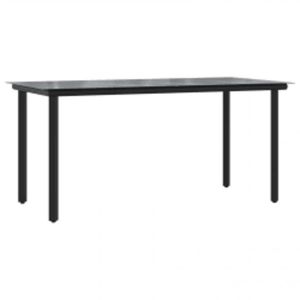 Juego de Comedor de Patio de 5 Piezas en Ratán Sintético Negro con Colección de Muebles de Jardín de Vidrio - Product Image 5
