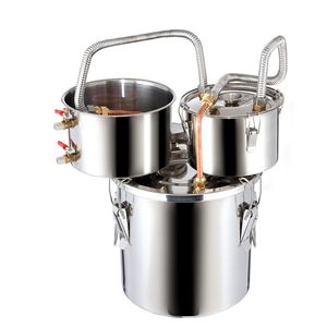 Distillatore di Alcol in Acciaio Inox da 3 Galloni/11,4 L con Doppio Condensatore e Serpentina in Rame a Raffreddamento Rapido, Attrezzatura per Doppia Distillazione - Product Image 6