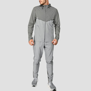 Vintage Men's Outdoor Running Fitness Hooded Drawstring Zipper <b>Patchwork</b> Casual <b>Jacket</b> Leopard Pattern 100% Nylon Full Length - Product Image 4