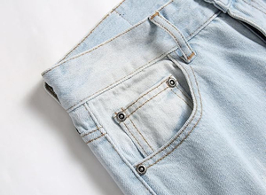Wholesale OEM Custom New Fashion Stretchy Waterproof Breathable Mid Waist <b>Mens</b> Straight Lightweight Denim <b>Jeans</b> - Product Image 6