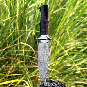 Custom Premium Wholesale Damascus <b>Steel</b> Hunting Skinning Knife Stage Handle Camping Survival Bushcraft High Quality with Sheath - Product Image 4