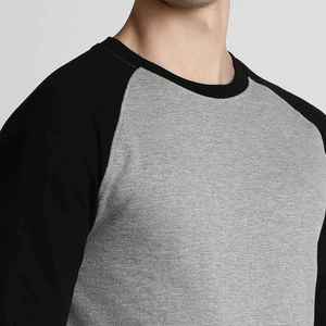 Suéter de Punto para Hombre, Color Gris Negro, Manga Raglán, Cuello Redondo, Manga Larga, Casual, Otoño, Corte Regular - Product Image 5