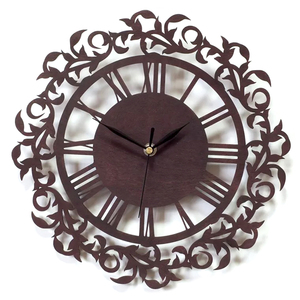 Modern Vintage Laser Cut Wooden Wall <b>Clock</b> Silent Roman Numerals <b>Large</b> Decorative Wall Watch for Living Room Home Decor <b>Clock</b> - Product Image 1