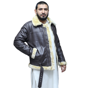 Vestes en cuir pour hommes avec poches latérales, style de haute qualité, veste pour hommes fabriquée au Pakistan - Product Image 5