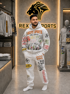 Custom Graphic Printed <b>Full</b> <b>Zip</b> <b>Hoodie</b> Tracksuit Heavyweight Acid Washed Streetwear Men Sweatshirt Sweatpants Outfit 100% Cotton - Product Image 3