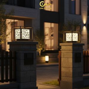 Lámpara de Poste Exterior Moderna para Casa, Lámpara de Pilar Impermeable para Jardín de Villa, Hotel, Decorativa, 3500K, Blanco Cálido, CA 200V - Product Image 6