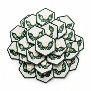 Wholesale Custom Patch Maker Diamond Hen Mother Chicks <b>Badge</b> Off White Twill Yellow Border <b>Iron</b> <b>On</b> Applique - Product Image 3