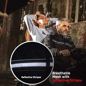 Blouson Moto Homme en Textile et Toile Homologué Course et Conduite Respirant Coupe-Vent Imperméable Anti-UV Style Urbain - Product Image 5