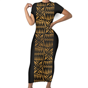 Minivestido Amarillo con Tirantes Finos para Mujer, Estilo Samoano, Fijiano, Polinesio, Ajustado, con Estampado Floral de Hojas de Palma, Cuello Redondo, Tallas Grandes, Casual - Product Image 2