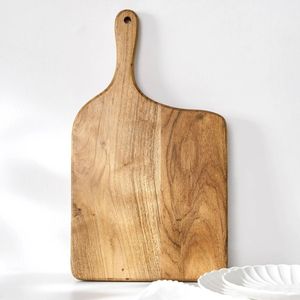 Premium quality handmade wooden chopping board with natural <b>wood</b> grain ideal for kitchen food preparation <b>slicing</b> vegetables - Product Image 1