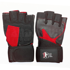Gants de musculation en PU avec support de poignet et protection de la paume, demi-doigts, boucle réglable, dernier design, haute performance - Product Image 1