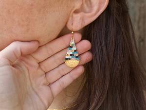2026 Hot Selling Water <b>Drop</b> Shape Gold Plated Alloy Beaded <b>Drop</b> Earrings Women's Bohemia Style Fashion Jewelry By UO INDIA - Product Image 3