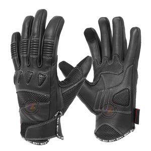 Gants de moto en cuir véritable pour hommes et femmes, gants de conduite en cuir de vachette de qualité supérieure, antidérapants, respirants, pour motards de rue - Product Image 2