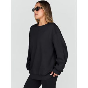2025 tendance reine femmes sweats en soie confortable surdimensionné col rond hauts confortables automne hiver tenues en taille 4XL - Product Image 3