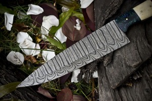 Cuchillo de Chef Hecho a Mano de Acero de Damasco | Cuchillo de Cocina de 13 Pulgadas con Mango de Madera de Palisandro | Cuchilla Profesional Afilada para Uso Doméstico y en Restaurantes - Product Image 4