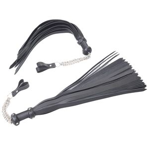 Flogger de Cuero Genuino con Mango Trenzado y Cuerdas Extra Largas - Product Image 6